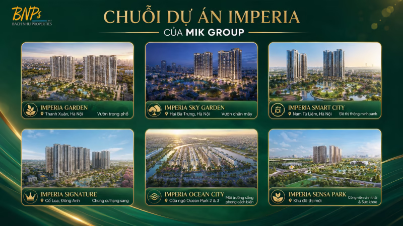 Các Dự Án Tiêu Biểu Trong Chuỗi Dự Án Imperia - Bách Như Properties - BNPs