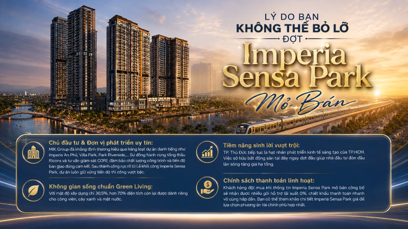 Lý Do Bạn Không Thể Bỏ Lỡ Đợt Imperia Sensa Park Mở Bán - - Bách Như Properties - BNPs
