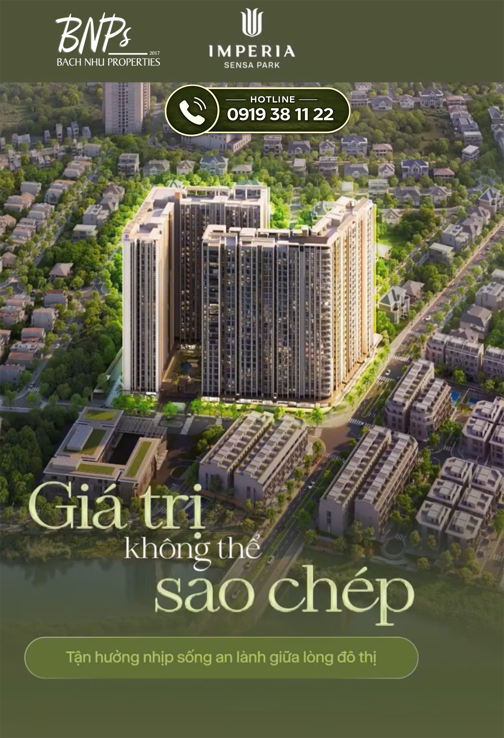 Imperia Sensa Park – Giá Trị Không Thể Sao Chép Từ Quỹ Đất Hai Mặt Giáp Nước - Bách Như Properties - BNP's