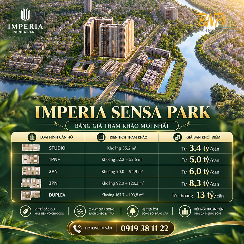 Bảng Giá Imperia Sensa Park Mới Nhất T10/2026 - Bách Như Properties - BNP's